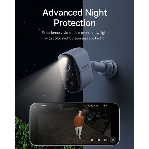 Baseus Security N1 Plus telecamera da esterno 2K bianco