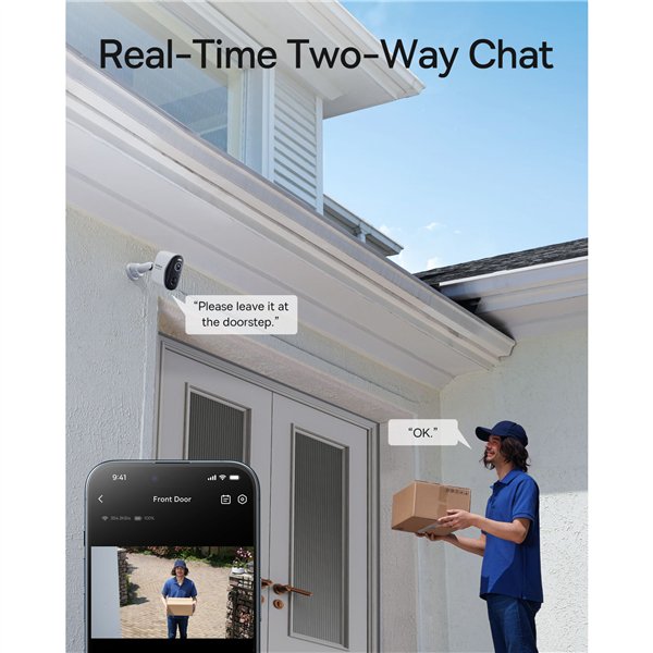 Baseus Security N1 Plus telecamera da esterno 2K bianco