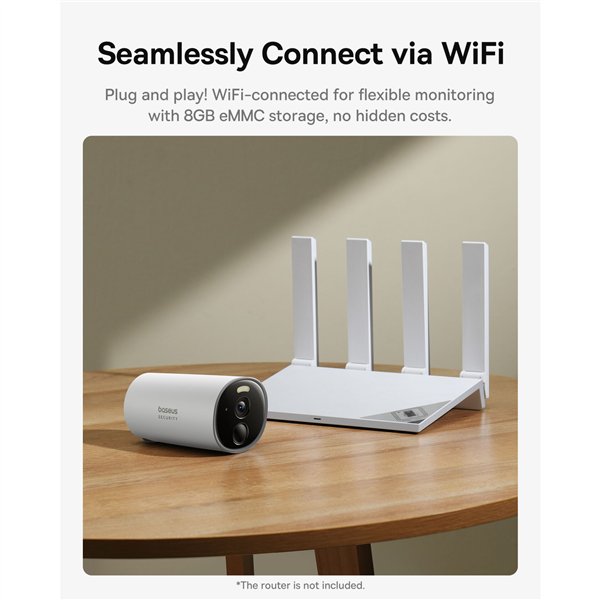 Baseus Security B1 telecamera da esterno 2K bianco