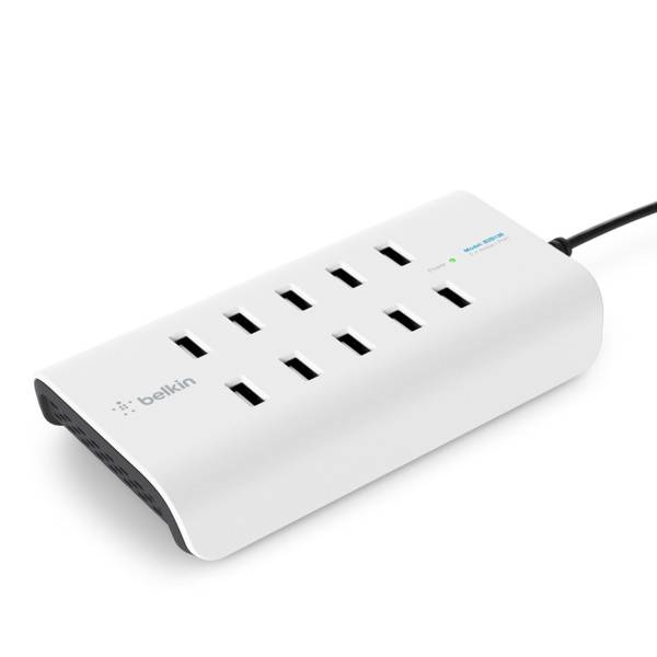 Belkin Rockstar 10 Port caricab. 120W,2,4A a.port, bian. B2B139vf