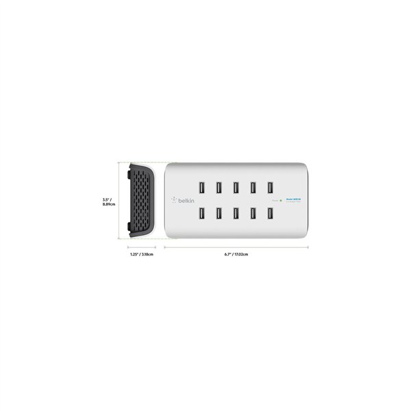 Belkin Rockstar 10 Port caricab. 120W,2,4A a.port, bian. B2B139vf