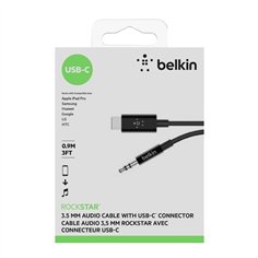 Belkin RockStar 3,5mm Aud./USB-C cavo 0,9m nero F7U079bt03-BLK 2
