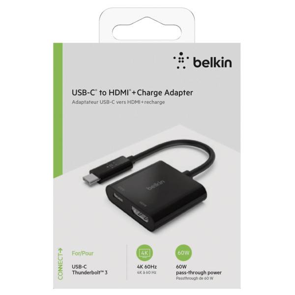 Belkin USB-C su HDMI adatt. 60W PD, nero AVC002btBK