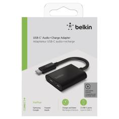 Belkin RockStar USB-C adatt. audio e ric., nero F7U081btBLK
