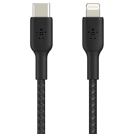 Belkin Lightning/USB-C cavo 1m ummantelt, mfi zert., nero