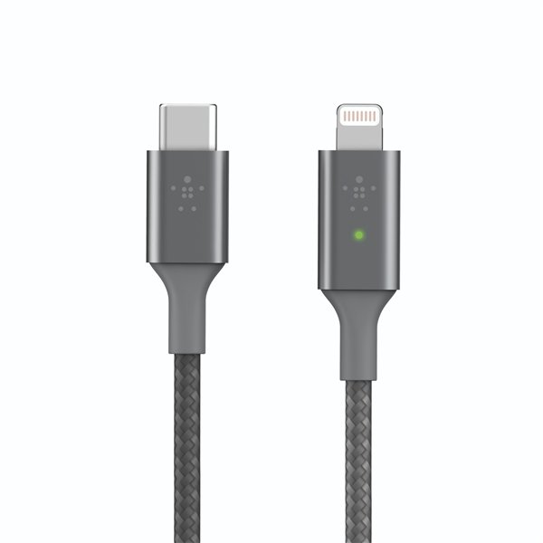 Belkin Smart LED cavo grig. 1,2m USB-C / Lightning   CAA006bt04GR