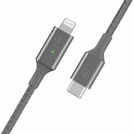 Belkin Smart LED cavo grig. 1,2m USB-C / Lightning   CAA006bt04GR