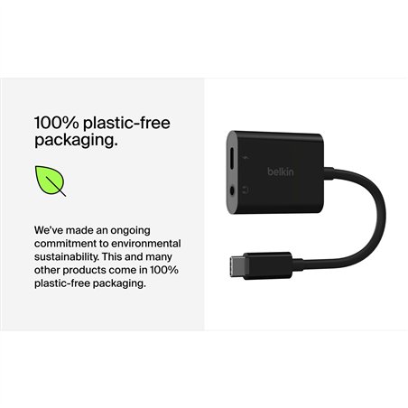 Belkin RockStar 3,5mm adatt.ric. audio e USB-C nero  NPA004btBK