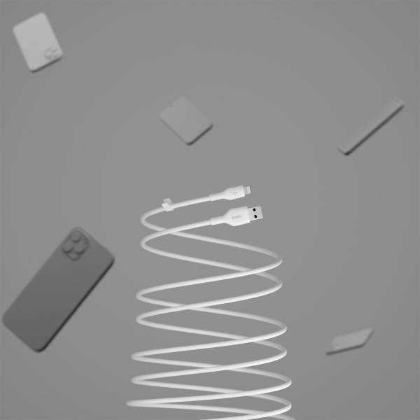Belkin Flex Lightning/USB-A 2m mfi cert., bian. CAA008bt2MWH