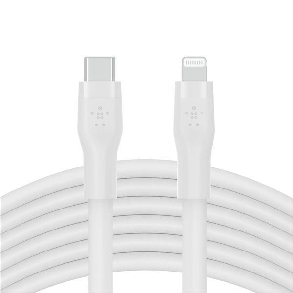 Belkin Flex Lightning/USB-C 15W 3m, mfi, 15W, bian. CAA009bt3MWH