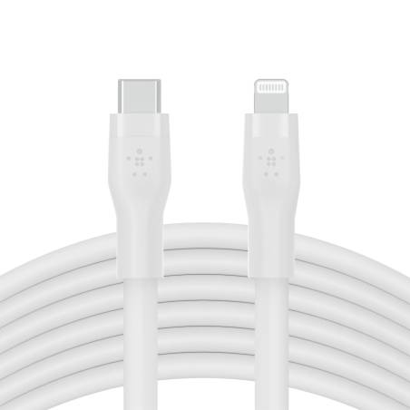 Belkin Flex Lightning/USB-C 15W 3m, mfi, 15W, bian. CAA009bt3MWH