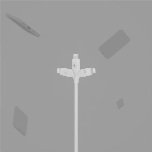 Belkin Flex Lightning/USB-C 15W 3m, mfi, 15W, bian. CAA009bt3MWH