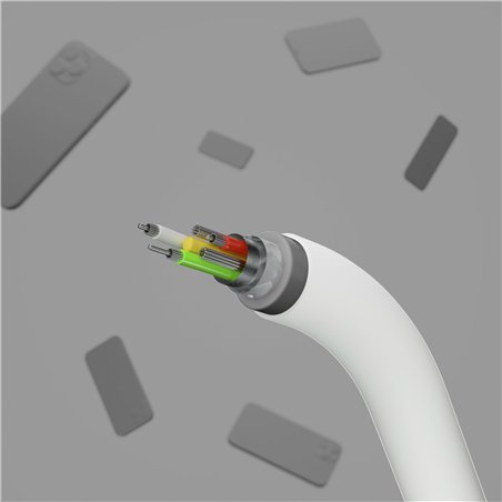 Belkin Flex Lightning/USB-C 15W 3m, mfi, 15W, bian. CAA009bt3MWH