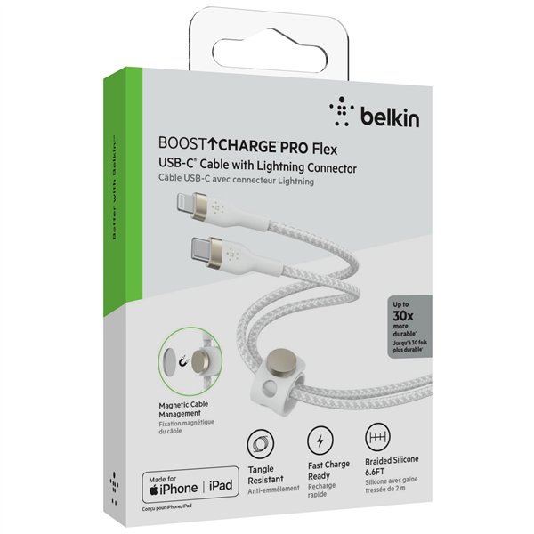 Belkin Flex Lightning/USB-C 15W 2m mfi.cert. bian. CAA011bt2MWH