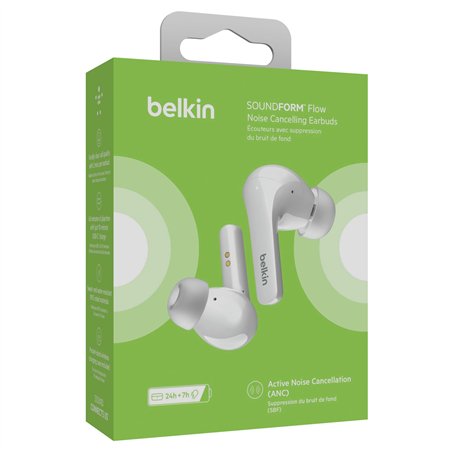 Belkin Soundform Flow ANC In-Ear cuffia wireless bian. AUC006BTWH