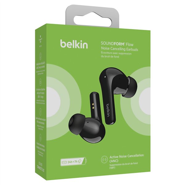 Belkin Soundform Flow ANC In-Ear cuffia wireless nero AUC006BTBK