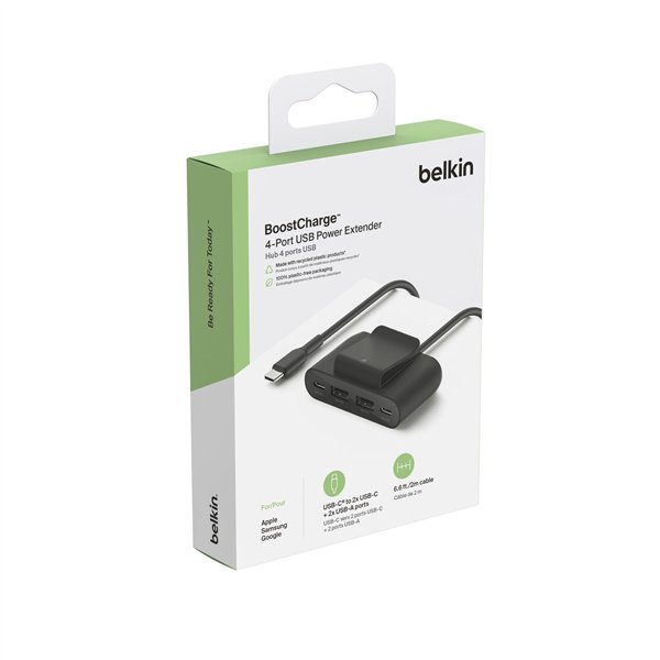 Belkin BOOST Charge 4-Port Split 2xUSB-C/2xUSB-A n. BUZ001bt2MBKB