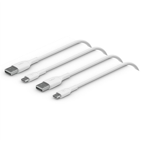 1x2 Belkin USB-C/USB-A PVC cavo 1m, conf.2pz.bia.CAB001bt1MWH2PK
