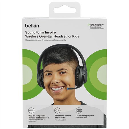 Belkin Soundform Inspirer On-Ear cuffie bambini, Bluetooth, nero