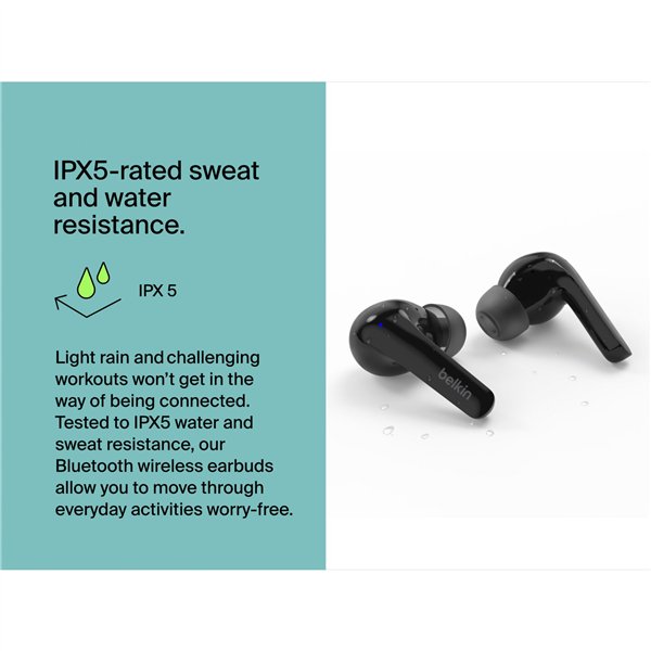 Belkin SoundForm Motion True Wireless In-Ear, nero AUC010btBK
