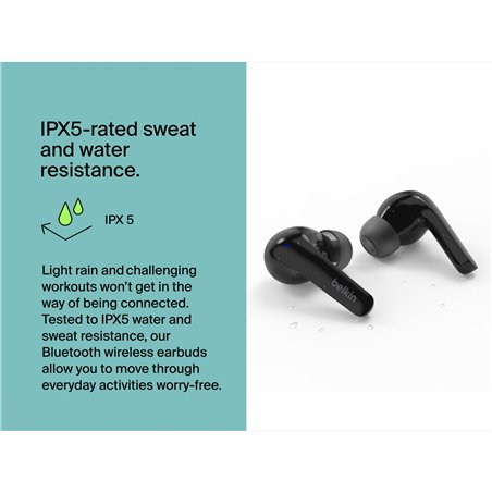 Belkin SoundForm Motion True Wireless In-Ear, nero AUC010btBK