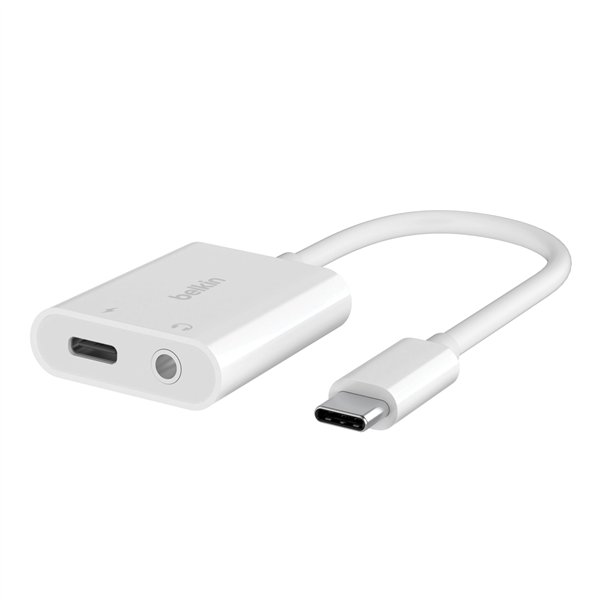 Belkin RockStar 3,5mm adatt.ric. audio e USB-C bianco NPA004btWH