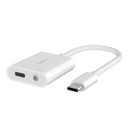 Belkin RockStar 3,5mm adatt.ric. audio e USB-C bianco NPA004btWH