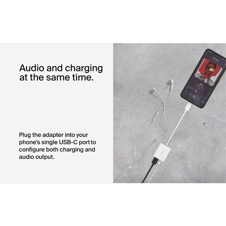 Belkin RockStar 3,5mm adatt.ric. audio e USB-C bianco NPA004btWH