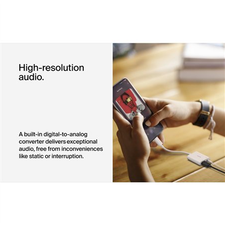 Belkin RockStar 3,5mm adatt.ric. audio e USB-C bianco NPA004btWH