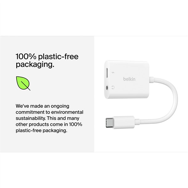 Belkin RockStar 3,5mm adatt.ric. audio e USB-C bianco NPA004btWH