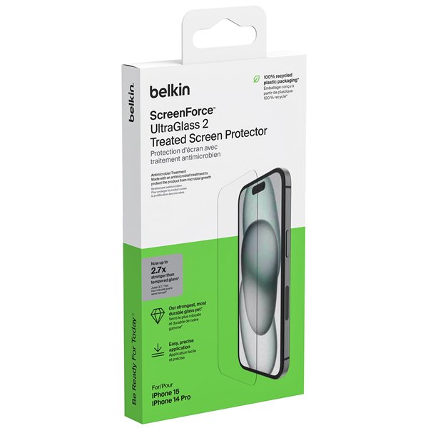 Belkin Screenforce UltraGlass2 antiba.iPhone 16/15/14Pro