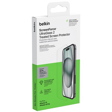 Belkin Screenforce UltraGlass2 antiba.iPhone 16/15/14Pro