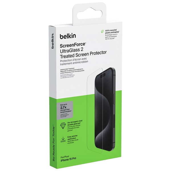 Belkin Screenforce UltraGlass2 antibatt. iPhone 15 Pro OVA133zz