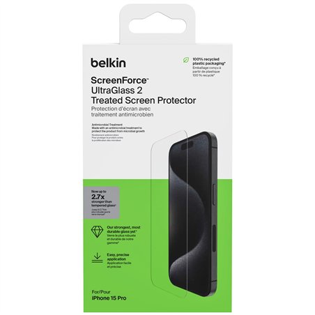Belkin Screenforce UltraGlass2 antibatt. iPhone 15 Pro OVA133zz