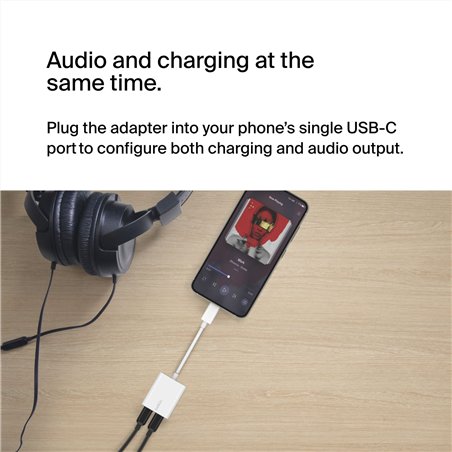 Belkin RockStar USB-C Audio e adatt. ricar, bian. F7U081btWH