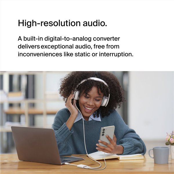 Belkin RockStar USB-C Audio e adatt. ricar, bian. F7U081btWH