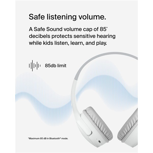 Belkin Soundform Mini-On-Ear per bamb. BT USB-C bia. AUD002btWTV3