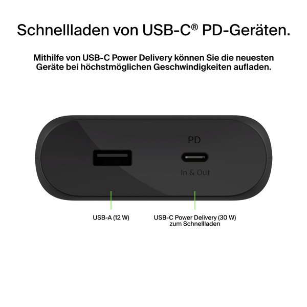 Belkin BOOST Charge 3 Port Lapt. 20.000mAh 65W USB-C/A BPB020btBK