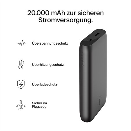 Belkin BOOST Charge 3 Port Lapt. 20.000mAh 65W USB-C/A BPB020btBK