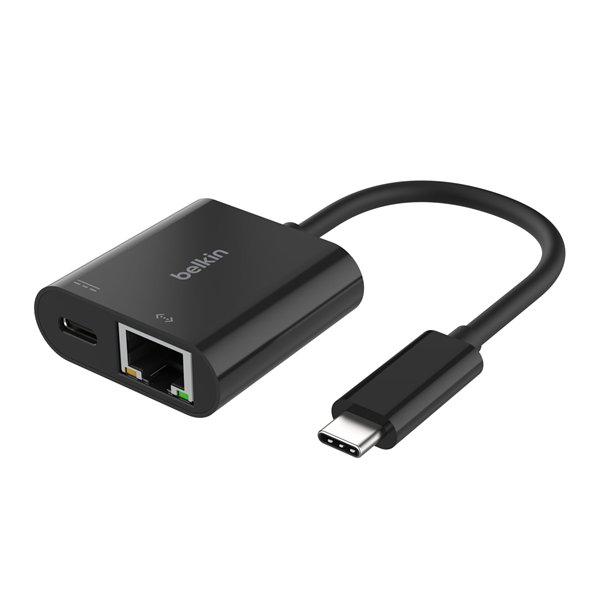 Belkin Connect USB-C Ethernet adatt. 100W PD nero INC019btBK