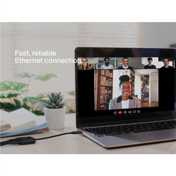 Belkin Connect USB-C Ethernet adatt. 100W PD nero INC019btBK