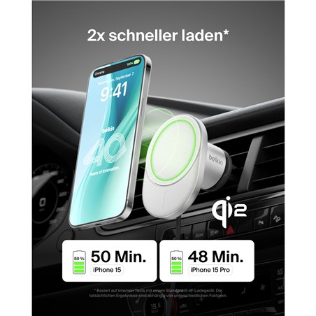 Belkin caricab. magnet.wirel. p. auto Qi2 (15W), senza aliment.