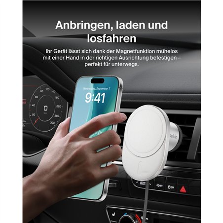 Belkin caricab. magnet.wirel. p. auto Qi2 (15W), senza aliment.