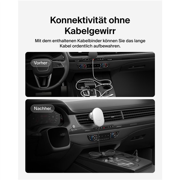 Belkin caricab. magnet.wirel. p. auto Qi2 (15W), senza aliment.