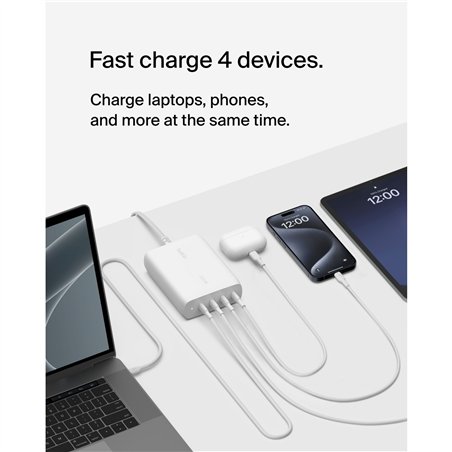 Belkin BOOST Charge PRO 200Watt 4 port.USB-C GaN car. WCH015vfWH
