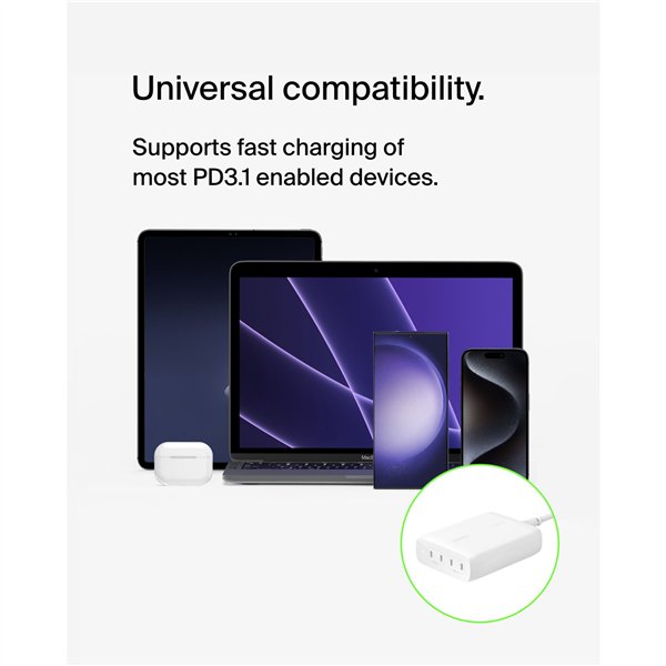 Belkin BOOST Charge PRO 200Watt 4 port.USB-C GaN car. WCH015vfWH