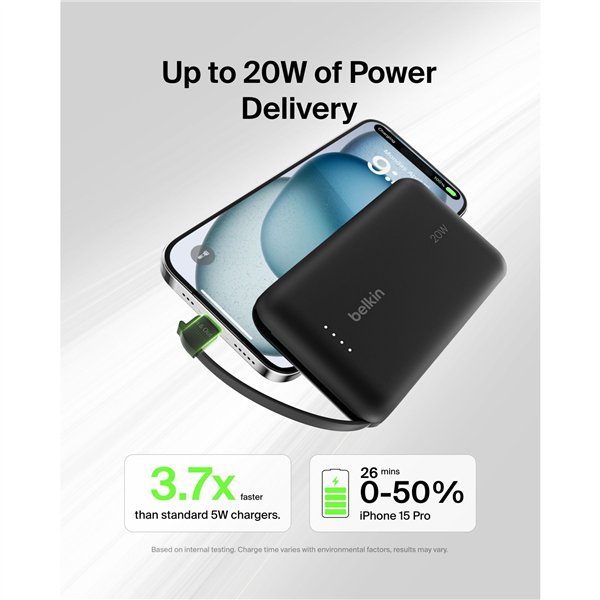 Belkin BOOST powerbank ric. 20W 10.000mAh USB-C nero BPB021hqBK