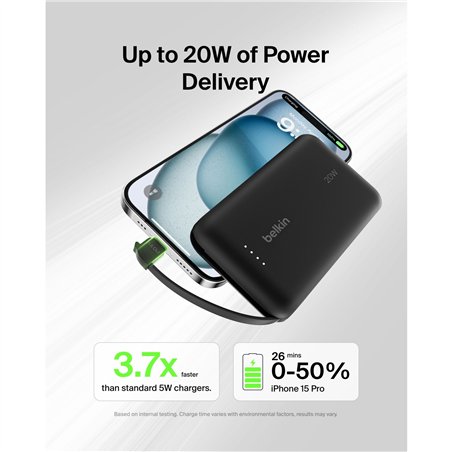 Belkin BOOST powerbank ric. 20W 10.000mAh USB-C nero BPB021hqBK