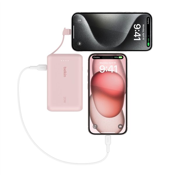 Belkin BOOST powerbank ric. 20W 10.000mAh USB-C rosa  BPB021hqPK