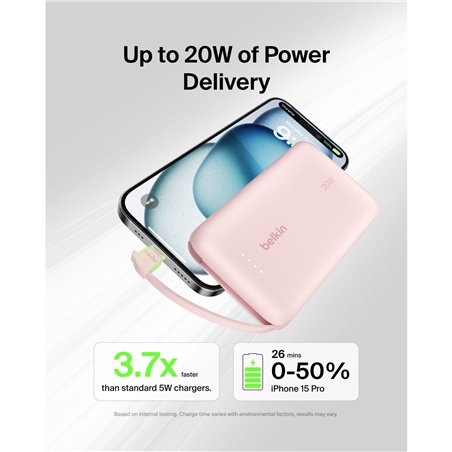 Belkin BOOST powerbank ric. 20W 10.000mAh USB-C rosa  BPB021hqPK